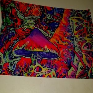 Trippy mushroom tapestry